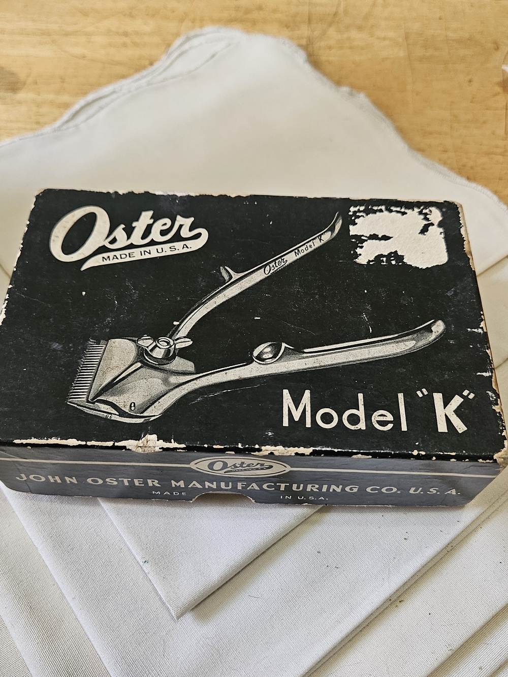 Oster Model K Vintage Grooming Tool Box in Black and White